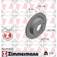 Тормозной диск ZIMMERMANN DE N5K 1437878822 150292852