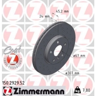 Тормозной диск ZIMMERMANN 150292952 904402 EP7 DZ1