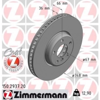 Тормозной диск ZIMMERMANN V 1F00 Bmw 8 (G16) Gran Coupe 840 d Mild-Hybrid xDrive 340 л.с. 2020 – наст. время 150293720