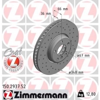 Тормозной диск ZIMMERMANN EO 6RD 150293752 Bmw 8 (G16) Gran Coupe 840 i 333 л.с. 2020 – наст. время