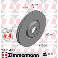 Тормозной диск ZIMMERMANN VQN LHM4 150294820 1211170049