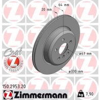 Тормозной диск ZIMMERMANN 1211170069 150295320 KCRX Z