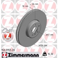 Тормозной диск ZIMMERMANN 150295520 Bmw 5 (G30) 7 Седан 4.4 M 550 i xDrive 462 л.с. 2017 – наст. время 0Z MQVK