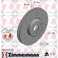 Тормозной диск ZIMMERMANN Bmw 5 (G30) 7 Седан M 550 i xDrive 530 л.с. 2019 – наст. время S4 K75VG 150295552