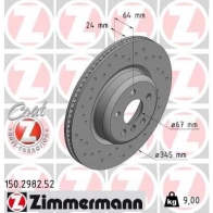 Тормозной диск ZIMMERMANN 150298252 H QLFCU 1440004126