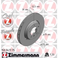 Тормозной диск ZIMMERMANN 150341775 VJMZ M 904452