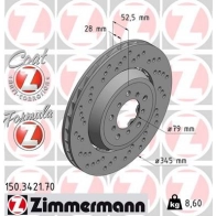 Тормозной диск ZIMMERMANN 150342170 FDRRQ 4H Bmw 3 (E46) 4 Купе 3.2 M3 360 л.с. 2003 – 2006