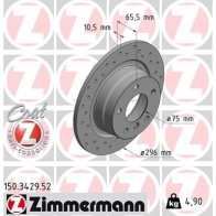 Тормозной диск ZIMMERMANN FI DLGH 150.3429.52 904470