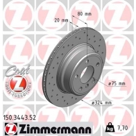 Тормозной диск ZIMMERMANN LHZK 3G7 150344352 Bmw X5 (E53) 1 Внедорожник 4.8 is 360 л.с. 2004 – 2006