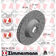 Тормозной диск ZIMMERMANN 150347370 Bmw 6 (E64) 2 Кабриолет 5.0 M 507 л.с. 2006 – 2010 3 O65OUM