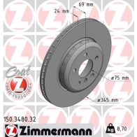 Тормозной диск ZIMMERMANN 8M DD0 1211170595 150348032