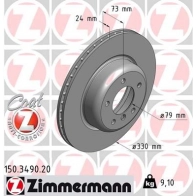 Тормозной диск ZIMMERMANN Bmw Z4 (E89) 2 Кабриолет 3.0 sDrive 30 i 258 л.с. 2009 – наст. время 150349020 W KWLB