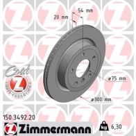 Тормозной диск ZIMMERMANN Bmw Z4 (E89) 2 Кабриолет 2.0 sDrive 20 i 184 л.с. 2011 – 2024 150349220 6I MHL