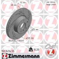 Тормозной диск ZIMMERMANN 150.3494.55 0M ZIY1 Bmw X3 (F25) 2 Кроссовер 2.0 sDrive 20 i 184 л.с. 2014 – 2017