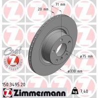 Тормозной диск ZIMMERMANN 150349520 D U5UUN 904576