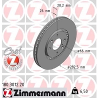 Тормозной диск ZIMMERMANN 180301220 22 0UE 904625