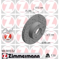 Тормозной диск ZIMMERMANN 180301352 904628 N GVJC