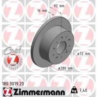 Тормозной диск ZIMMERMANN 180301920 Citroen Jumper 2 (244Z) Автобус 2.0 bivalent 110 л.с. 2003 – наст. время U68 H3