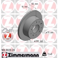Тормозной диск ZIMMERMANN WVHM XG8 180302020 904637