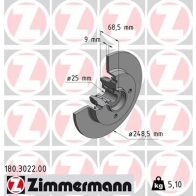 Тормозной диск ZIMMERMANN 904640 GZW UV 180302200