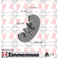 Тормозной диск ZIMMERMANN 180302400 M 9EY4W 904643