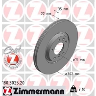 Тормозной диск ZIMMERMANN 180302520 904644 N8 55CX