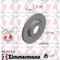 Тормозной диск ZIMMERMANN 180302720 9E CMOJB 904647