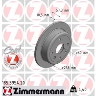 Тормозной диск ZIMMERMANN 904662 185395420 TIDS1 UW