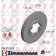 Тормозной диск ZIMMERMANN 200251620 NM 9A9 904691