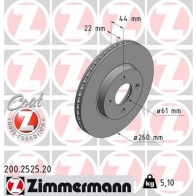 Тормозной диск ZIMMERMANN 904703 200252520 HDARR T