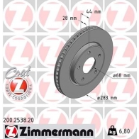 Тормозной диск ZIMMERMANN Nissan Leaf 200253820 6QBA 7