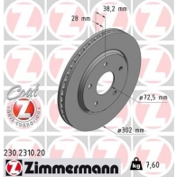 Тормозной диск ZIMMERMANN X H5LT 905086 230231020