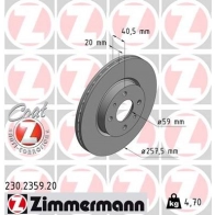 Тормозной диск ZIMMERMANN KGN 2K 230235920 905102