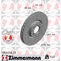 Тормозной диск ZIMMERMANN 230626620 MH EXN 905148