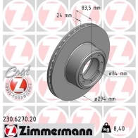 Тормозной диск ZIMMERMANN 230627020 X0VU H 905152