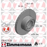 Тормозной диск ZIMMERMANN 905153 WBB VVT 230627120