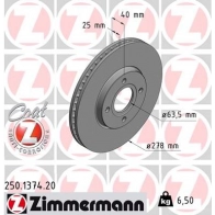 Тормозной диск ZIMMERMANN 5 X12I 905840 250137420
