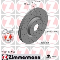 Тормозной диск ZIMMERMANN 86RX IA 250137752 1211187165