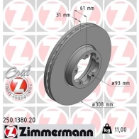 Тормозной диск ZIMMERMANN 250138020 905847 SLY WBA