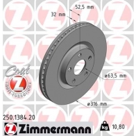 Тормозной диск ZIMMERMANN 250138420 LG9 N1 905850
