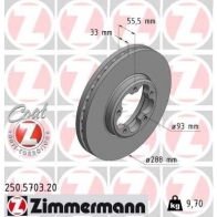 Тормозной диск ZIMMERMANN 250570320 5EB8 UB4 1440004137