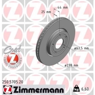 Тормозной диск ZIMMERMANN 250570520 9ZJ31 J7 1437930279