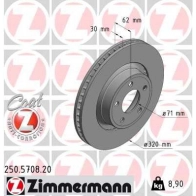 Тормозной диск ZIMMERMANN 250570820 B 49QS6 1440004138