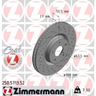 Тормозной диск ZIMMERMANN 1440004141 250571352 XTD7 HKZ