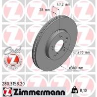 Тормозной диск ZIMMERMANN 8V6S M 280315820 906037