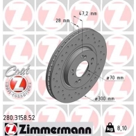 Тормозной диск ZIMMERMANN MKCM F 906038 280315852
