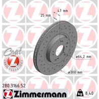 Тормозной диск ZIMMERMANN 280316652 JVG7B EB 906049