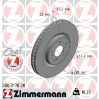 Тормозной диск ZIMMERMANN 280317820 OGP E2Z5 906065