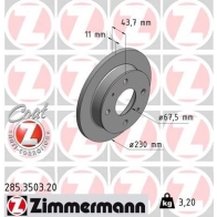 Тормозной диск ZIMMERMANN 906103 WZM XXX 285350320