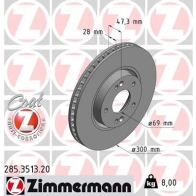 Тормозной диск ZIMMERMANN 285351320 906118 42 KTT